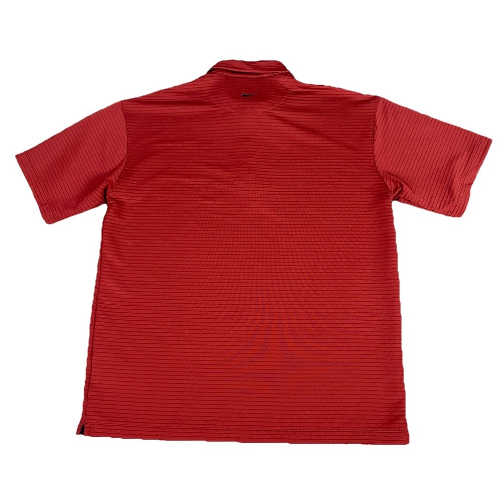 VTG Nike Golf Mens Short Sleeve Polo Shirt Red Ribbed Sphere Dry Performance XL - Picture 8 of 14